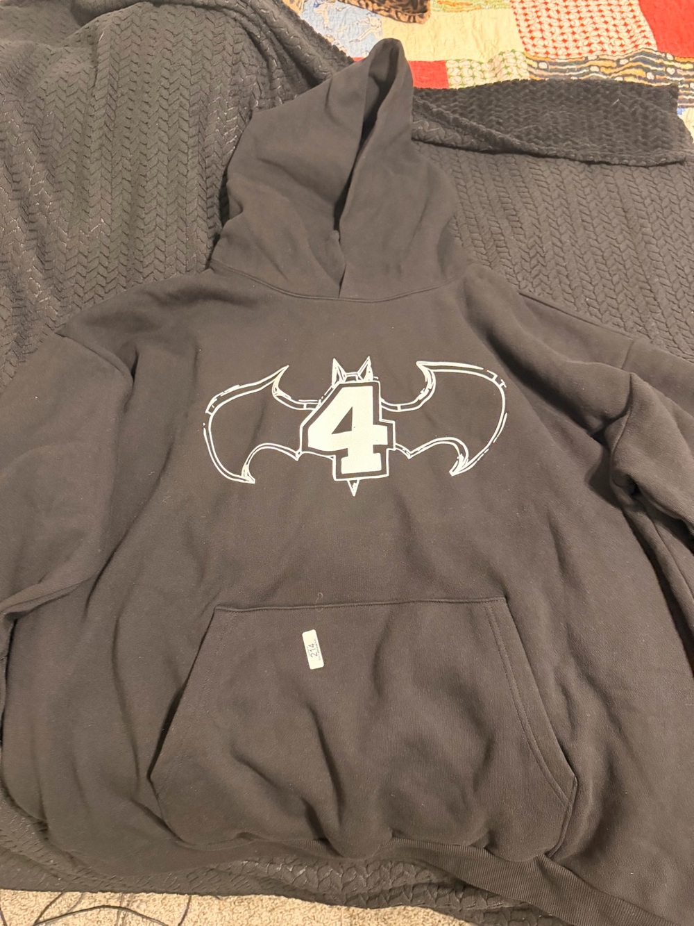 Batman Black Hoodie Sweater with White Number 4 Graphic